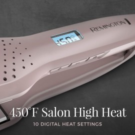 Remington Wet2Straight Hair Straightener / Flat Iron, 450F Salon High Heat, 1 3/4 Inch plates, Mauve