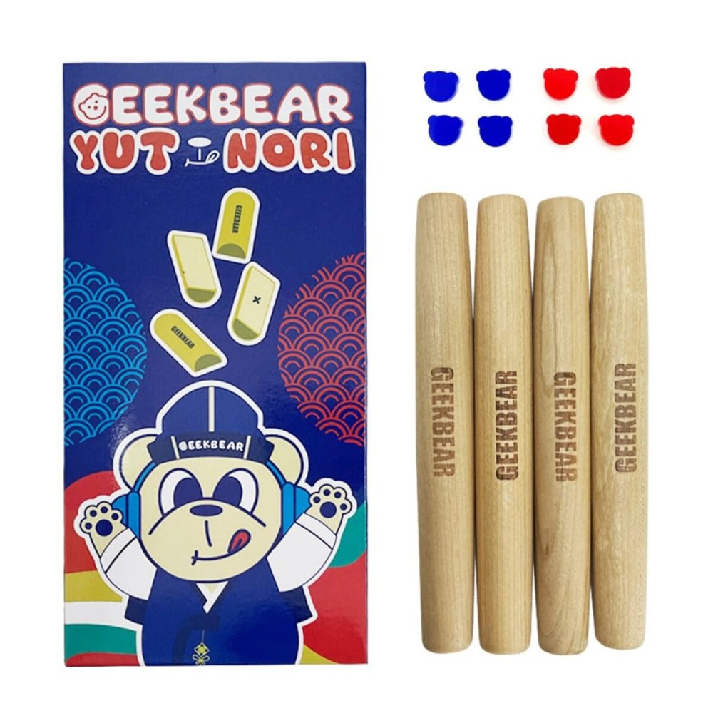 GEEKBEAR YUTNORI Korean Board Game Set Traditional Party Games for Kids, Families, Adults - YUT nori  GEEKBEAR YUTNORI Korean Board Game Set Traditional Party Games for Kids, Families, Adults - YUT nori