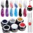 SAVILAND 6 Colors Spider Gel, New Upgraded Matrices Spider Gel with Nail Art Brushes, Nail Designs Paint Wire Drawing Gels Polish for Line (White Black Red Blue Gold Silver)