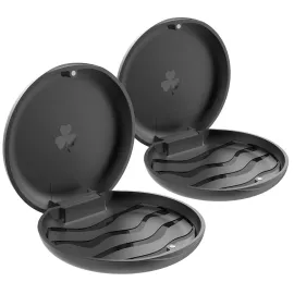 ZIZNBA 2 Pack Retainer Cases,Solid Orthodontic Retainer Case (Black)