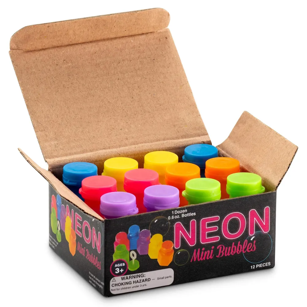 Mini Neon Party Bubbles for Kids - (Pack of 12) Bulk Wands and Bottles for Blowing Bubbles, Birthday Party Favors, Toy Gift, Outdoor Toys, Carnival Prizes, and Goody Bag Stuffers Mini Neon Party Bubbles for Kids - (Pack of 12) Bulk Wands and Bottles for Blowing Bubbles, Birthday Party Favors, Toy Gift, Outdoor Toys, Carnival Prizes, and Goody Bag Stuffers