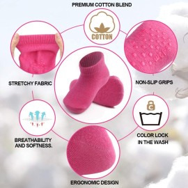 JAKIDAR 12 Pair Baby Toddler Socks Non-Slip Grip Cotton Ankle Socks for Boys Girls Non Skid Soles for Infants Kids, Assorted Girl, 12-24 Months JAKIDAR 12 Pair Baby Toddler Socks Non-Slip Grip Cotton Ankle Socks for Boys Girls Non Skid Soles for Infants Kids, Assorted Girl, 12-24 Months