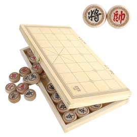 Luoyer 14 Inch Wooden Foldable Chinese Chess Xiangqi Travel Game Set with Wooden Chess Pieces Traditional Tabletop Strategy and Skill Game for Teens Adults Luoyer 14 Inch Wooden Foldable Chinese Chess Xiangqi Travel Game Set with Wooden Chess Pieces Traditional Tabletop Strategy and Skill Game for Teens Adults
