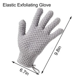 CLEEDY Bath Exfoliating Gloves Scrub - 4 Pcs (2Pairs) Lengthened and Large Exfoliating Scrubbing Gloves for Shower, Spa, Massage - Scrub Exfoliating Mitts for Body, Face, Hand and Foot (black and gray CLEEDY Bath Exfoliating Gloves Scrub - 4 Pcs (2Pairs) Lengthened and Large Exfoliating Scrubbing Gloves for Shower, Spa, Massage - Scrub Exfoliating Mitts for Body, Face, Hand and Foot (black and gray