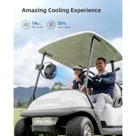 Koonie 10000mAh Rechargeable Portable 8-Inch Clip-on Fan, USB Car Fan 4 Speeds, Sturdy Clamp for Office Desk, Golf Cart, Stroller, Outdoor, Travel, Camping, Tent, Gym, Treadmill