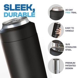 Frost Buddy Universal Can Cooler - Fits All - For Regular 12 & 16 oz or Slim-Size Bottles - Insulated Double-Walled Stainless Steel (MatteBlack) Frost Buddy Universal Can Cooler - Fits All - For Regular 12 & 16 oz or Slim-Size Bottles - Insulated Double-Walled Stainless Steel (MatteBlack)