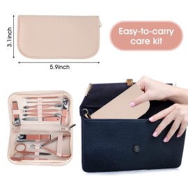 Nail Clippers and Beauty Tool Portable Set, Rose Gold Martensitic Stainless Steel Manicure Set 12 in 1, with Pink Leather Bag, Suitable for Home, Workplace, Outdoor Travel, Gift Giving, Salon. Nail Clippers and Beauty Tool Portable Set, Rose Gold Martensitic Stainless Steel Manicure Set 12 in 1, with Pink Leather Bag, Suitable for Home, Workplace, Outdoor Travel, Gift Giving, Salon.