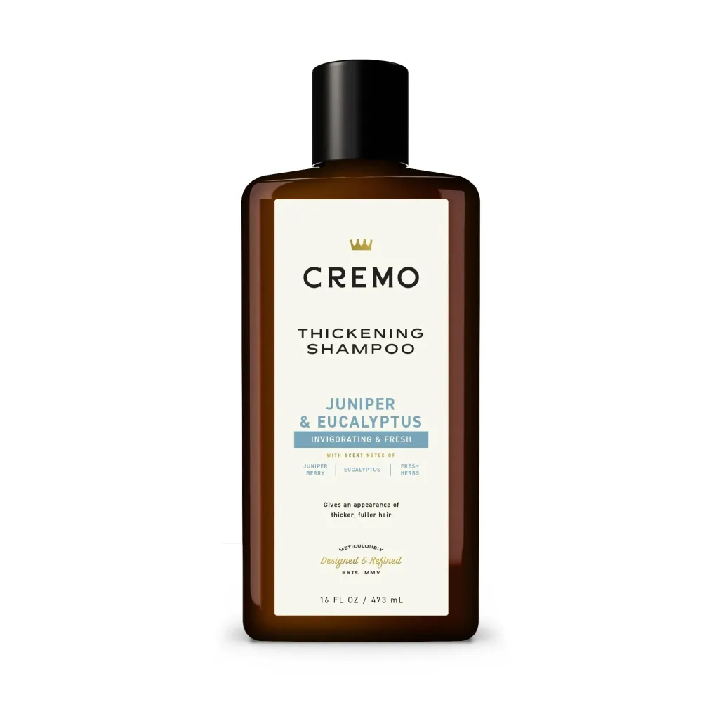 Cremo Juniper & Eucalyptus Barber Grade Thickening Shampoo, 16 Fl Oz Cremo Juniper & Eucalyptus Barber Grade Thickening Shampoo, 16 Fl Oz