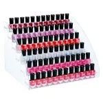 KINGROW Nail Polish Organizer Holder Rack 6 Layers Acrylic Display Rack Eyeglasses Shelf Essential Oils Ink Storage Holds Up to 96 (Fit 1-2oz Bottles)