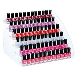 KINGROW Nail Polish Organizer Holder Rack 6 Layers Acrylic Display Rack Eyeglasses Shelf Essential Oils Ink Storage Holds Up to 96 (Fit 1-2oz Bottles) KINGROW Nail Polish Organizer Holder Rack 6 Layers Acrylic Display Rack Eyeglasses Shelf Essential Oils Ink Storage Holds Up to 96 (Fit 1-2oz Bottles)