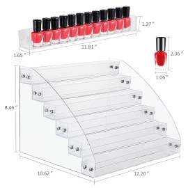 KINGROW Nail Polish Organizer Holder Rack 6 Layers Acrylic Display Rack Eyeglasses Shelf Essential Oils Ink Storage Holds Up to 96 (Fit 1-2oz Bottles) KINGROW Nail Polish Organizer Holder Rack 6 Layers Acrylic Display Rack Eyeglasses Shelf Essential Oils Ink Storage Holds Up to 96 (Fit 1-2oz Bottles)