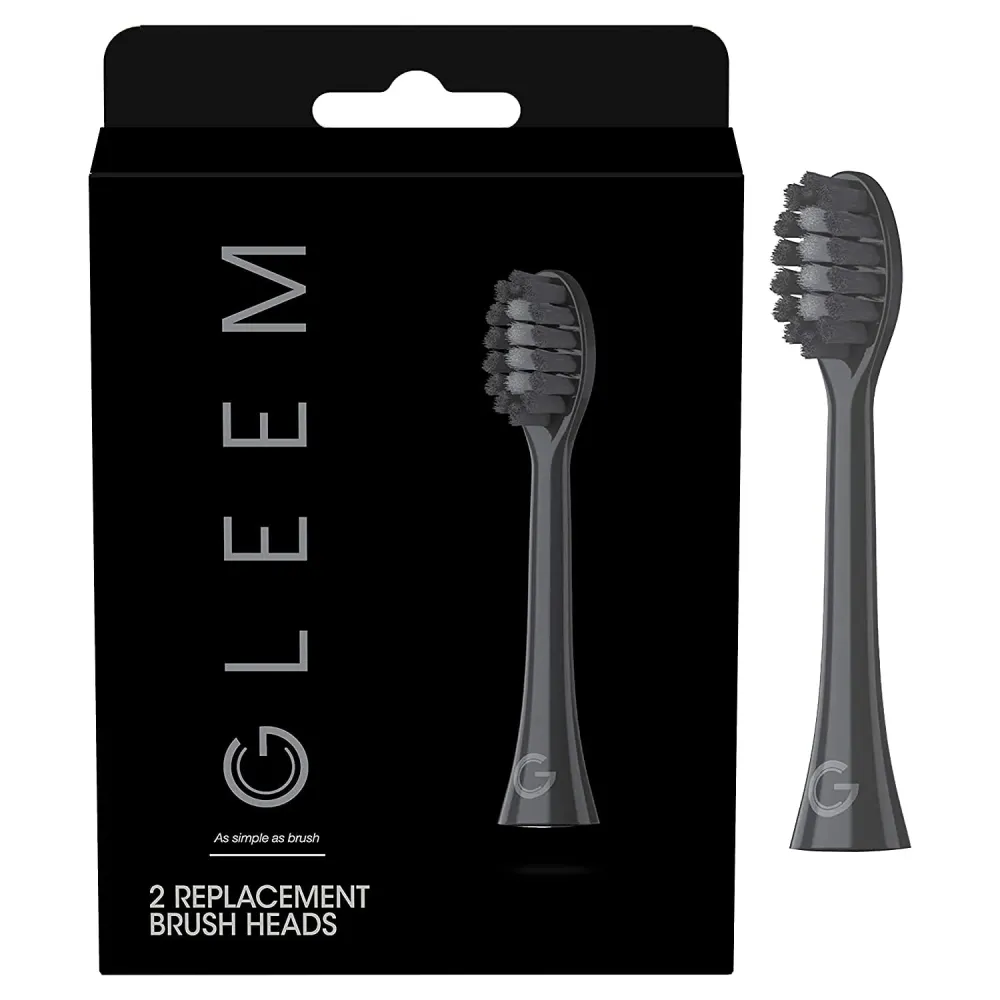 GLEEM Toothbrush Replacement Brush Heads Refill, Black, 2 Count GLEEM Toothbrush Replacement Brush Heads Refill, Black, 2 Count