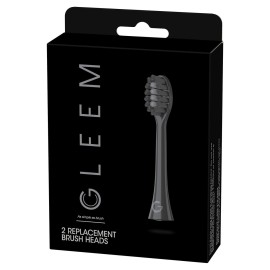GLEEM Toothbrush Replacement Brush Heads Refill, Black, 2 Count GLEEM Toothbrush Replacement Brush Heads Refill, Black, 2 Count