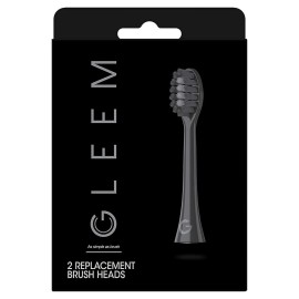 GLEEM Toothbrush Replacement Brush Heads Refill, Black, 2 Count GLEEM Toothbrush Replacement Brush Heads Refill, Black, 2 Count