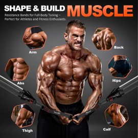 Resistance Bands, Exercise Bands with Handles, Workout Bands, Fitness Bands with Door Anchor and Ankle Straps, for Heavy Resistance Training, Physical Therapy, Shape Body, Yoga, Home Workouts Set Resistance Bands, Exercise Bands with Handles, Workout Bands, Fitness Bands with Door Anchor and Ankle Straps, for Heavy Resistance Training, Physical Therapy, Shape Body, Yoga, Home Workouts Set