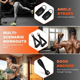 Resistance Bands, Exercise Bands with Handles, Workout Bands, Fitness Bands with Door Anchor and Ankle Straps, for Heavy Resistance Training, Physical Therapy, Shape Body, Yoga, Home Workouts Set Resistance Bands, Exercise Bands with Handles, Workout Bands, Fitness Bands with Door Anchor and Ankle Straps, for Heavy Resistance Training, Physical Therapy, Shape Body, Yoga, Home Workouts Set