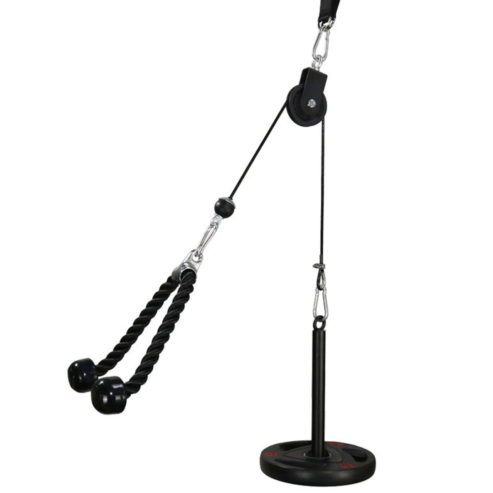 LFJ LAT Pull Down and Lift Weight Pulley System Cable Machine Pulley Attachment for Triceps Pull Down, Biceps Curl, Back, Forearm, Shoulder Home Gym Equipment (Set with Tricep Rope) LFJ LAT Pull Down and Lift Weight Pulley System Cable Machine Pulley Attachment for Triceps Pull Down, Biceps Curl, Back, Forearm, Shoulder Home Gym Equipment (Set with Tricep Rope)