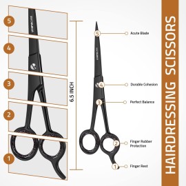 Utopia Care Hair Cutting and Hairdressing Scissors 6.5 Inch, Premium Stainless Steel shears with smooth Razor & Sharp Edge Blades, for Salons, Professional Barbers, Black Utopia Care Hair Cutting and Hairdressing Scissors 6.5 Inch, Premium Stainless Steel shears with smooth Razor & Sharp Edge Blades, for Salons, Professional Barbers, Black