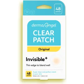 DERMA ANGEL Ultra Invisible Acne Patches Pimple Patches Hydrocolloid Acne Patches Zit Patches Hydrocolloid Bandages Acne Spot Treatment - Day & Night Use 48 Pieces 2 Sizes