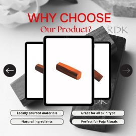 RDK Red Sandalwood/Raktha Chandan (Lal Chandan) Stick, 90-100 Grams, 1 Count, 1 Piece, 1 Item, 1 Set RDK Red Sandalwood/Raktha Chandan (Lal Chandan) Stick, 90-100 Grams, 1 Count, 1 Piece, 1 Item, 1 Set
