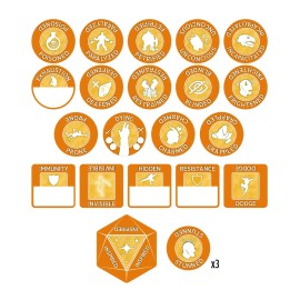 Gale Force 9 D&D 72511 Monk Token Set (Player Board & 23 Tokens)
