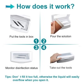 Nail Tool Sterilizer Box, Plastic Sterilization Tray for Tweezer, Eyelash Extensions, Nail Implement for Esthetician Nail Tool Sterilizer Box, Plastic Sterilization Tray for Tweezer, Eyelash Extensions, Nail Implement for Esthetician