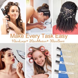 HiJeaton 60Pcs Metal Duck Billed Hair Clips for Women Styling Sectioning, Silver Hair Pins for Long Hair, Alligator Curl Loc Clips for Thick Hair Roller, Salon, Bows DIY HiJeaton 60Pcs Metal Duck Billed Hair Clips for Women Styling Sectioning, Silver Hair Pins for Long Hair, Alligator Curl Loc Clips for Thick Hair Roller, Salon, Bows DIY