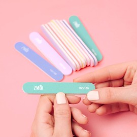 ZMOI Professional Mini Nail File - 12 Stylish - Practical Fingernail File Pack for Natural and Acrylic Nails 100/180 Emery Boards (Macaroon Color)