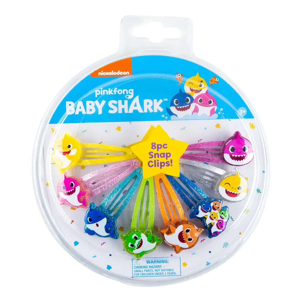 Baby Shark Kids Hair Clips for Girls Snap Clips 8 Pack Multi Color Ages 3+ Baby Shark Kids Hair Clips for Girls Snap Clips 8 Pack Multi Color Ages 3+