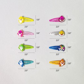 Baby Shark Kids Hair Clips for Girls Snap Clips 8 Pack Multi Color Ages 3+ Baby Shark Kids Hair Clips for Girls Snap Clips 8 Pack Multi Color Ages 3+