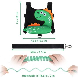 3 in 1 Toddler Harness Leash + Baby Anti Lost Wrist Link, Accmor Cute Dinosaur Child Safety Harness Tether, Kids Walking Wristband Assistant Strap Belt for Parent Boys Outdoor Activity (Black) 3 in 1 Toddler Harness Leash + Baby Anti Lost Wrist Link, Accmor Cute Dinosaur Child Safety Harness Tether, Kids Walking Wristband Assistant Strap Belt for Parent Boys Outdoor Activity (Black)