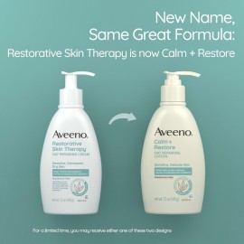 Aveeno Calm + Restore Oat Repairing Body Lotion for Sensitive Skin, Daily Moisturizer with Prebiotic Oat, Aloe & Pro-Vitamin B5 Helps Restore Skin\'s Moisture Barrier, Fragrance Free, 12 oz Aveeno Calm + Restore Oat Repairing Body Lotion for Sensitive Skin, Daily Moisturizer with Prebiotic Oat, Aloe & Pro-Vitamin B5 Helps Restore Skin\'s Moisture Barrier, Fragrance Free, 12 oz
