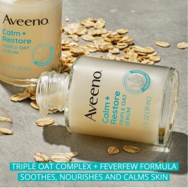 Aveeno Calm + Restore Triple Oat Hydrating Face Serum for Sensitive Skin, Gentle, Lightweight Facial Serum Instantly Smooths Skin, Fast-Absorbing, Hypoallergenic & Fragrance-Free, 1 fl. oz Aveeno Calm + Restore Triple Oat Hydrating Face Serum for Sensitive Skin, Gentle, Lightweight Facial Serum Instantly Smooths Skin, Fast-Absorbing, Hypoallergenic & Fragrance-Free, 1 fl. oz