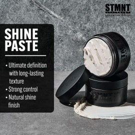 STMNT Grooming Goods Shine Paste, 3.38 oz | Natural Shine Finish | Strong Control | Non-Greasy Formula