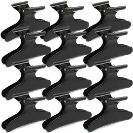 Ondder Hair Clips for Styling Sectioning Black Butterfly Hair Clips Clamps Claws Pro Salon Hair Clips for Cutting, Styling, Sectioning, Coloring Hair styling Clips Butterfly Clips Hair Accessories for