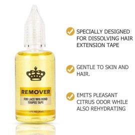 Fast Acting Remover for Tape-in Hair Extensions, Wig Glue, and Double-Sided Extension Tape (One Bottle) Fast Acting Remover for Tape-in Hair Extensions, Wig Glue, and Double-Sided Extension Tape (One Bottle)