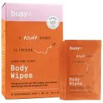 Refresh Body Wipes for Women - Cleansing Large Wash Cloth - Extra Thick & Moist - Armpit Sweat Clothes for Body Odor - No Rinse, No Shower - Fresh Citrus - Arnica Flower, Charcoal & Glycolic Acid
