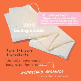 Refresh Body Wipes for Women - Cleansing Large Wash Cloth - Extra Thick & Moist - Armpit Sweat Clothes for Body Odor - No Rinse, No Shower - Fresh Citrus - Arnica Flower, Charcoal & Glycolic Acid Refresh Body Wipes for Women - Cleansing Large Wash Cloth - Extra Thick & Moist - Armpit Sweat Clothes for Body Odor - No Rinse, No Shower - Fresh Citrus - Arnica Flower, Charcoal & Glycolic Acid
