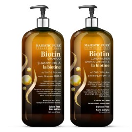 MAJESTIC PURE Biotin Shampoo and Conditioner Set with DHT Blocker Complex - Hydrating, Nourishing & Supporting Healthy Hair, Sulfate Free, for Men & Women - 16 fl oz each MAJESTIC PURE Biotin Shampoo and Conditioner Set with DHT Blocker Complex - Hydrating, Nourishing & Supporting Healthy Hair, Sulfate Free, for Men & Women - 16 fl oz each