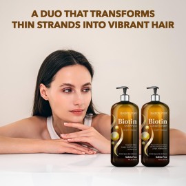 MAJESTIC PURE Biotin Shampoo and Conditioner Set with DHT Blocker Complex - Hydrating, Nourishing & Supporting Healthy Hair, Sulfate Free, for Men & Women - 16 fl oz each MAJESTIC PURE Biotin Shampoo and Conditioner Set with DHT Blocker Complex - Hydrating, Nourishing & Supporting Healthy Hair, Sulfate Free, for Men & Women - 16 fl oz each