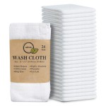 Softolle 100% Cotton Ring Spun Wash Cloths Pack of 24 (12x12 Inches)- Bulk Pack of Washcloths - Wash Cloth for Face, Highly Absorbent, Soft and Face Towels (White)
