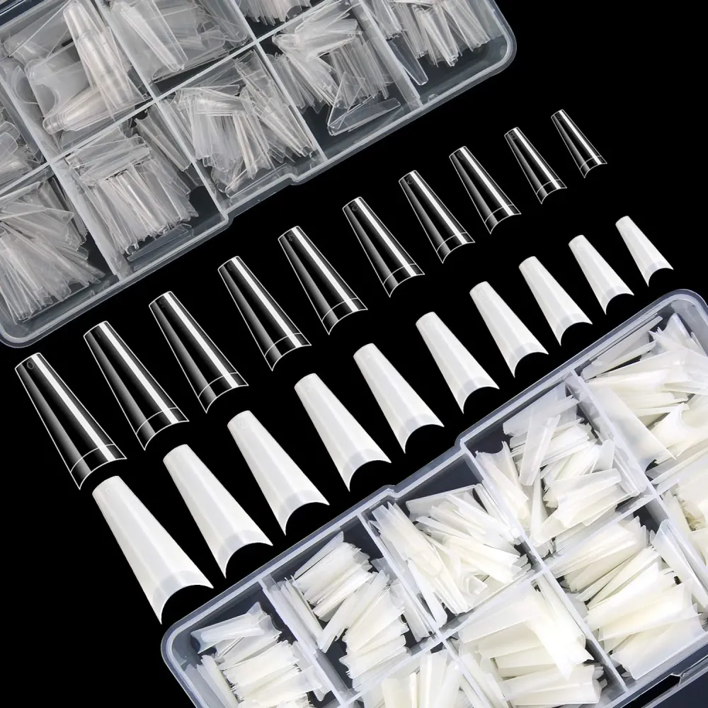 FEBSNOW 1000 PCS French Coffin Ballerina Nail Tips Acrylic Nails Artificial Half False Flake Nail Tips 10 sizes with Clear Plastic Cases for Nail Salon Nail Shop DIY Nail Art Ballerina Nails FEBSNOW 1000 PCS French Coffin Ballerina Nail Tips Acrylic Nails Artificial Half False Flake Nail Tips 10 sizes with Clear Plastic Cases for Nail Salon Nail Shop DIY Nail Art Ballerina Nails