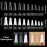 FEBSNOW 1000 PCS French Coffin Ballerina Nail Tips Acrylic Nails Artificial Half False Flake Nail Tips 10 sizes with Clear Plastic Cases for Nail Salon Nail Shop DIY Nail Art Ballerina Nails