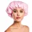 Reusable Nylon Shower Cap & Bath Cap, Reversible Oversized Waterproof Shower Caps Large Designed for all Hair Lengths w Terry Lining & Elastic Band Stretch Hem Hair Hat - Socialite Pretty in Pink Lace