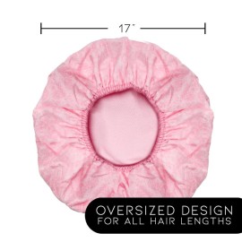 Reusable Nylon Shower Cap & Bath Cap, Reversible Oversized Waterproof Shower Caps Large Designed for all Hair Lengths w Terry Lining & Elastic Band Stretch Hem Hair Hat - Socialite Pretty in Pink Lace Reusable Nylon Shower Cap & Bath Cap, Reversible Oversized Waterproof Shower Caps Large Designed for all Hair Lengths w Terry Lining & Elastic Band Stretch Hem Hair Hat - Socialite Pretty in Pink Lace