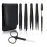 UUBAAR 6 PCS Professional Tweezers Set - Stainless Steel Precision Tweezer Kit for Eyebrows, Facial Hair, Ingrown Hair & Splinter Removal with Travel Case (Black)