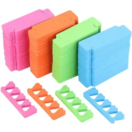 120pcs Toe Separators for Pedicure - Sponge Toe Separator for Nail Polish Party Nail Art Painting Toenails, 4 Funny Colors - Comfy and Soft
