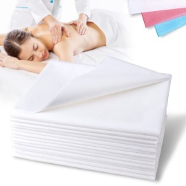 Disposable Bed Sheets Bed Cover for SPA Tattoo Massage Table Hotels 31 x 78 Non Woven Fabric White 20Pcs