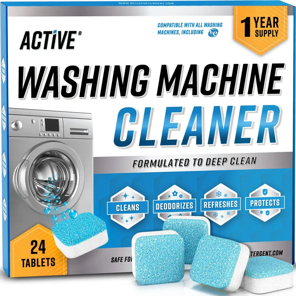 Washing Machine Cleaner Descaler 24 Pack - Deep Cleaning Tablets For HE Front Loader & Top Load Washer, Septic Safe Eco-Friendly Deodorizer, Clean Inside Drum and Laundry Tub Seal - 12 Month Supply Washing Machine Cleaner Descaler 24 Pack - Deep Cleaning Tablets For HE Front Loader & Top Load Washer, Septic Safe Eco-Friendly Deodorizer, Clean Inside Drum and Laundry Tub Seal - 12 Month Supply