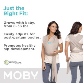 Moby Baby Wrap Carrier Element for Newborns to Toddlers (8-33lbs), Infant Sling Carrier, Ultra Lightweight & Hands Free Design, Adjustable for All Body Types (Taupe) Moby Baby Wrap Carrier Element for Newborns to Toddlers (8-33lbs), Infant Sling Carrier, Ultra Lightweight & Hands Free Design, Adjustable for All Body Types (Taupe)